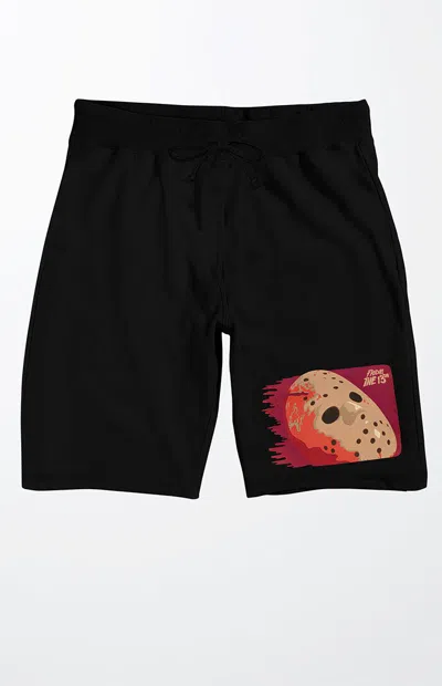 Pacsun Men's Friday The 13th Hockey Mask Sweat Shorts In Black