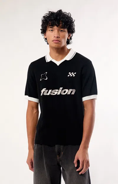 Pacsun Men's Fusion Knit Polo Shirt In Black
