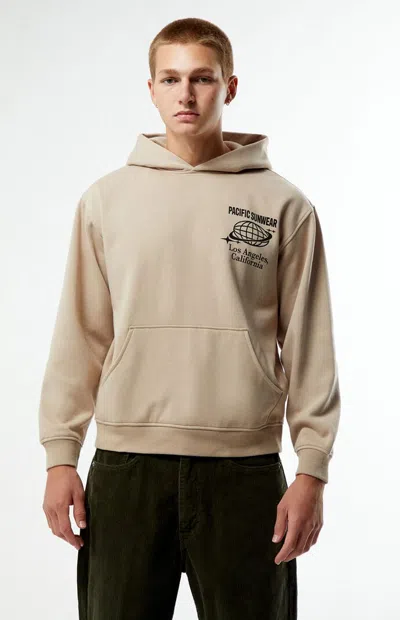 Pacsun Men's Globe Hoodie In Off White In Brown