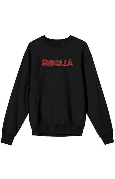 Pacsun Men's Godzilla Key Art Crew Neck Sweatshirt In Black