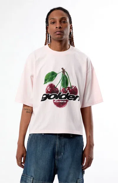 Pacsun Men's Golden Cropped Boxy T-shirt In Pink