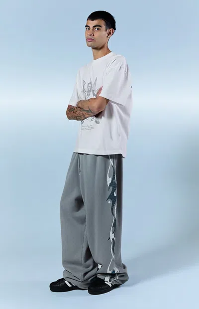 Pacsun Men's Graphic Extreme Fleece Baggy Sweatpants In Green In Gray