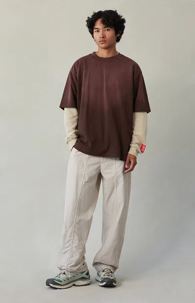 Pacsun Men's Gray Baggy Track Pants In Brown