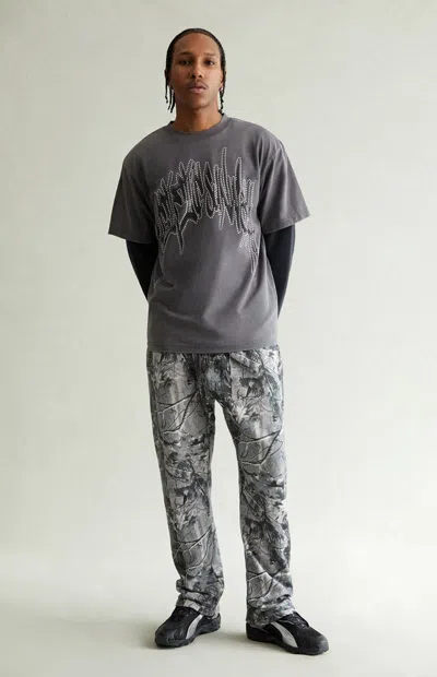 Pacsun Men's Gray Camo Straight Leg Sweatpants In Black/camo