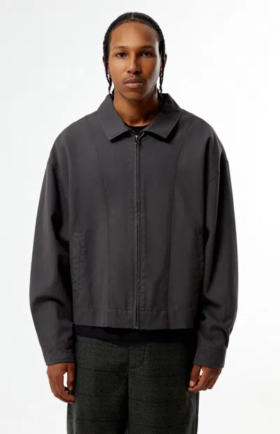 Pacsun Men's Gray Double Seams Gas Jacket In Black