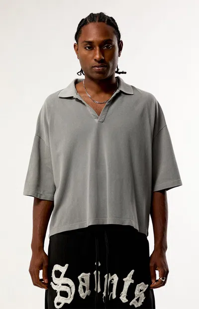 Pacsun Men's Gray Solid Polo Shirt