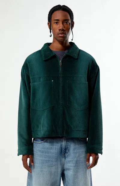 Pacsun Men's Green Corduroy Billie Gas Jacket In Gray