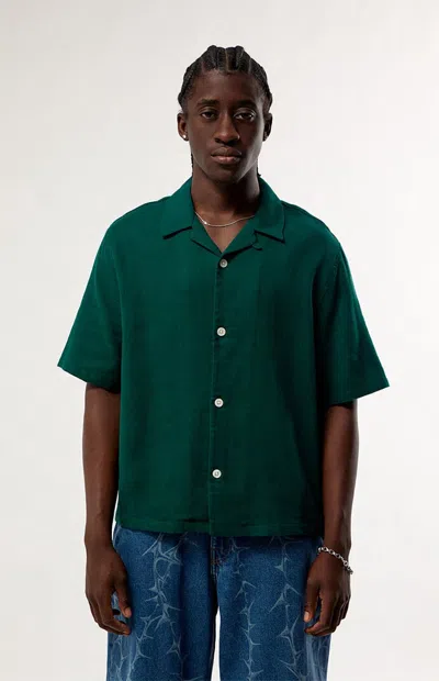 Pacsun Men's Green Dean Camp Shirt
