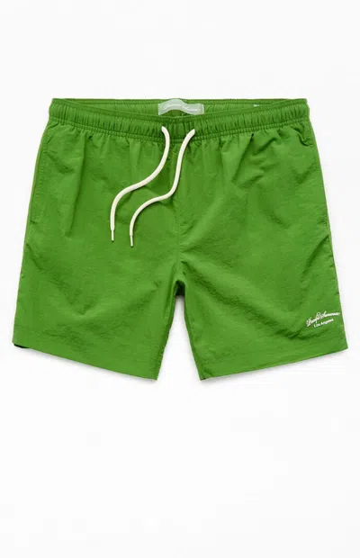 Pacsun Men's Green Solid Collegiate 6.5" Swim Trunks