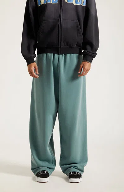Pacsun Men's Green Washed Fleece Extreme Baggy Sweatpants