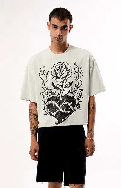 Pacsun Men's Heartfelt Cropped T-shirt In Gray In Neutral