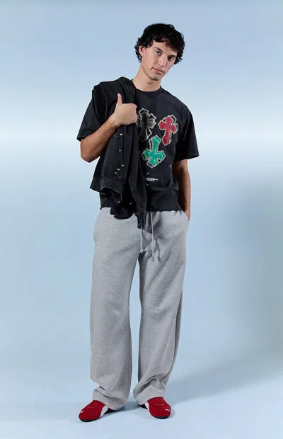 Pacsun Men's Heather Grey Blaine Barrel Sweatpants In Heather Gray In Multi
