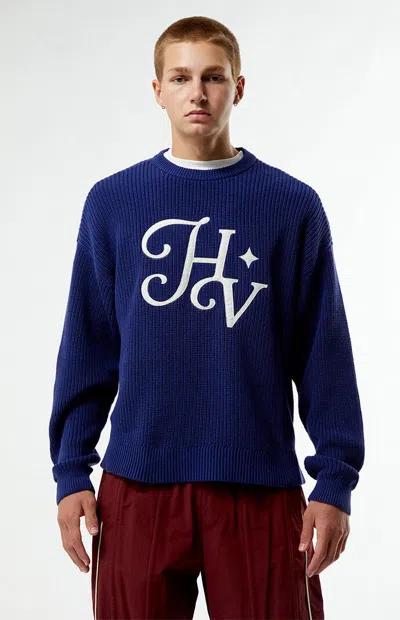 Pacsun Men's Hudson Ribbed Knit Crew Neck Sweater In Blue