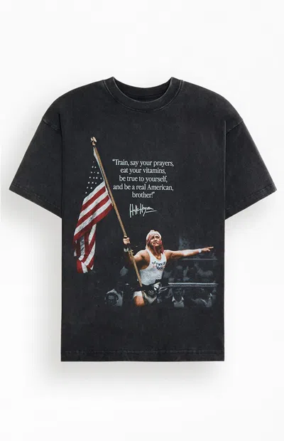 Pacsun Men's Hulk Hogan Real American T-shirt In Washed Black