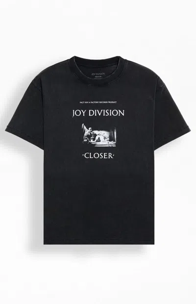 Pacsun Men's Joy Division On Tour T-shirt In Washed Black In Blue
