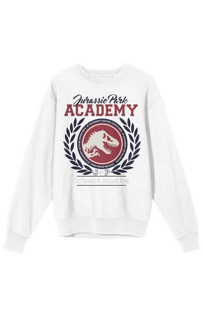 Pacsun Men's Jurassic Park Academy T-rex Crew Neck Sweatshirt In White