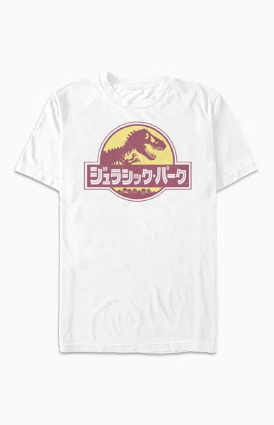 Pacsun Men's Jurassic Park Kanji Logo T-shirt In White