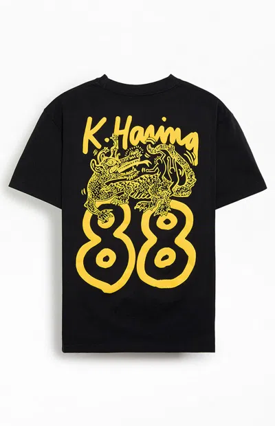 Pacsun Men's Keith Haring Dragon 88 T-shirt In Black