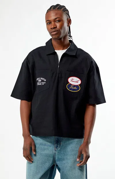Pacsun Men's Knuckle Quarter Zip Shirt In Black
