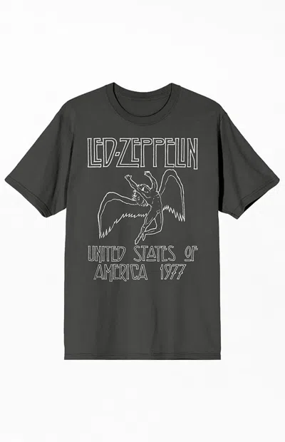Pacsun Men's Led Zeppelin United States Of America T-shirt In Charcoal In Gray