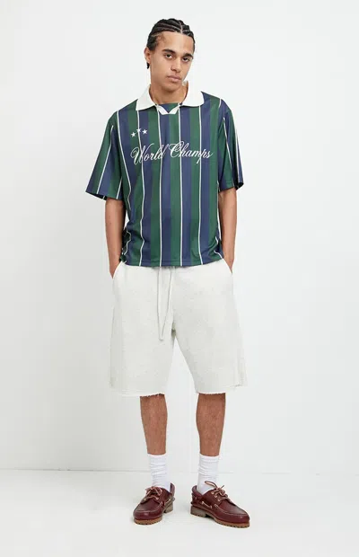 Pacsun Men's Light Gray Fleece Volley Sweat Shorts In Green