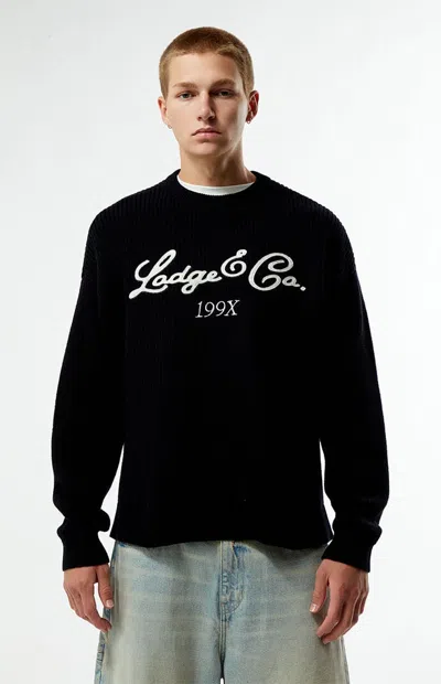 Pacsun Men's Lodge Ribbed Knit Crew Neck Sweater In Black
