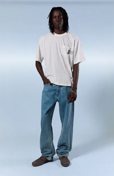 Pacsun Men's Logan Relaxed Straight Jeans Light Blue In Medium Indigo In Multi