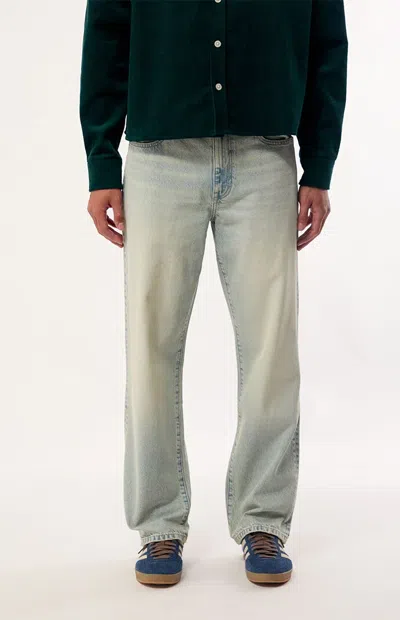 Pacsun Men's Logan Relaxed Straight Jeans Light Indigo In Blue