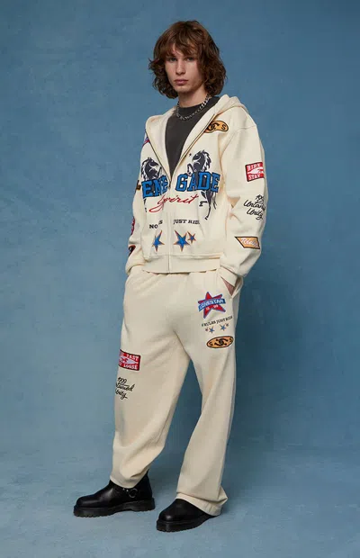 Pacsun Men's Lonestar Straight Leg Sweatpants In Cream In Neutral