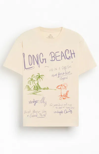 Pacsun Men's Long Beach T-shirt In Cream In Neutral