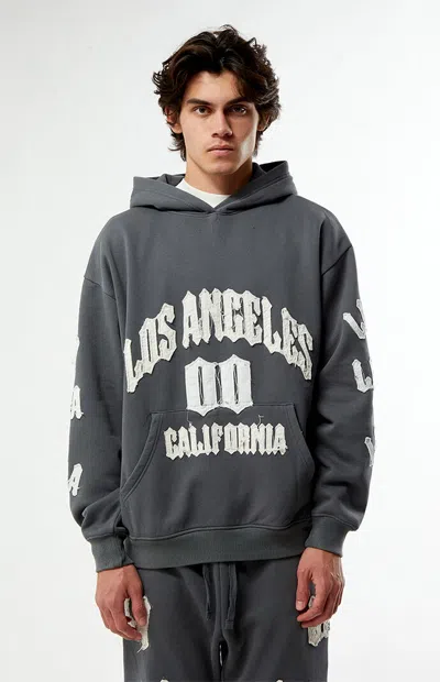 Pacsun Men's Los Angeles Raw Applique Hoodie In Blue In Gray