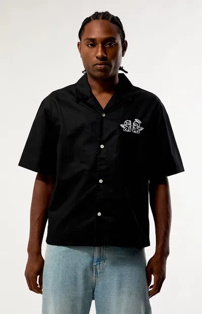Pacsun Men's Loves Me Camp Shirt In Black In Pattern