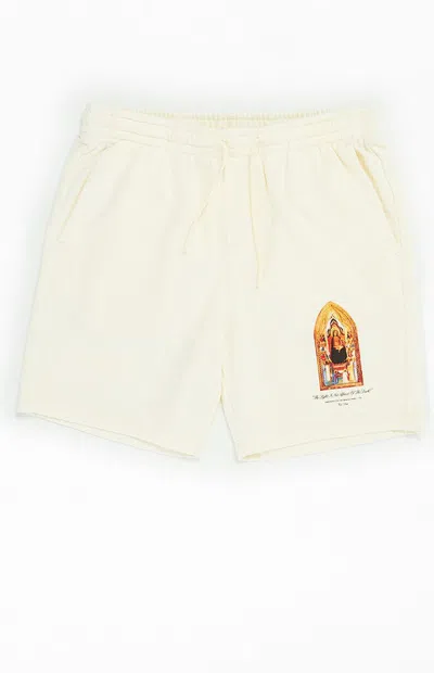 Pacsun Men's Madonna Fleece Sweat Shorts In Cream In Neutral
