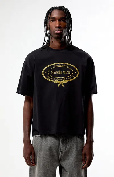 Pacsun Men's Marseille Cropped Boxy T-shirt In Black
