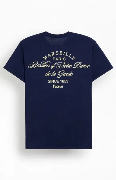 Pacsun Men's Marseille Paris T-shirt In Navy In Multi
