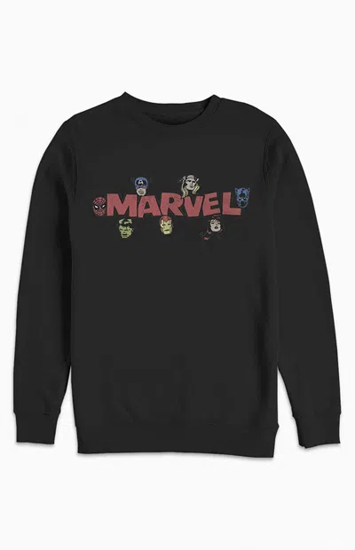 Pacsun Men's Marvel Vintage Logo Sweatshirt In Black