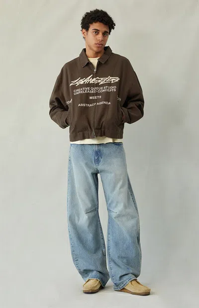 Pacsun Men's Mason Baggy Barrel Jeans Light Blue In Light Indigo