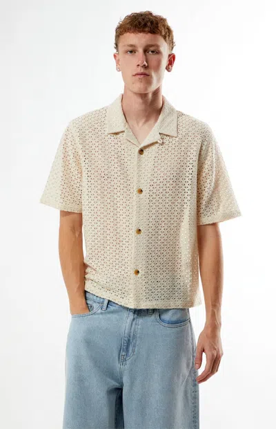 Pacsun Men's Mateo Oversized Camp Shirt In Tan In White