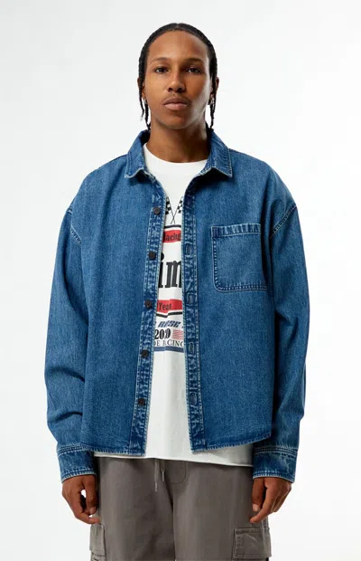 Pacsun Men's Medium Blue Denim Shirt In Indigo