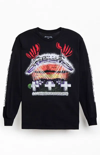 Pacsun Men's Metallica Master Of Puppets Long Sleeve T-shirt In Black In Green