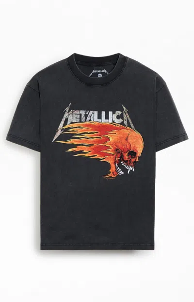 Pacsun Men's Metallica Skull Tour T-shirt In Washed Black