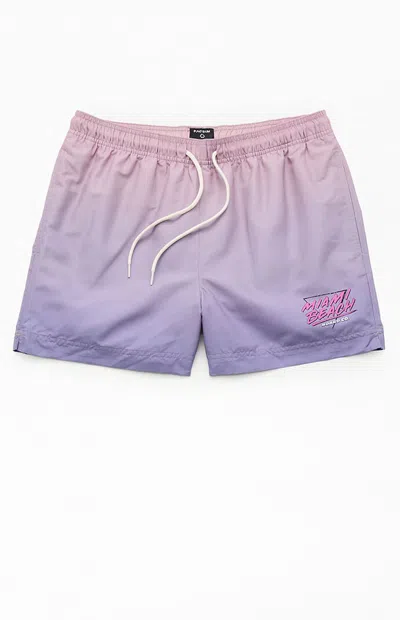 Pacsun Men's Miami Gradient Eco 4.5" Swim Trunks In Purple