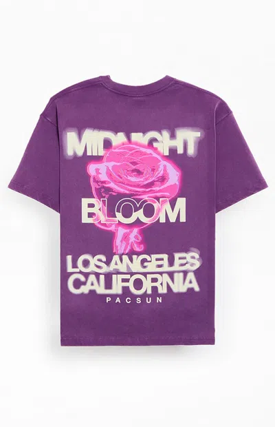 Pacsun Men's Midnight Bloom T-shirt In Plum In Purple