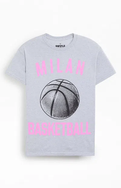 Pacsun Men's Milan Basketball T-shirt In Heather Grey In Gray