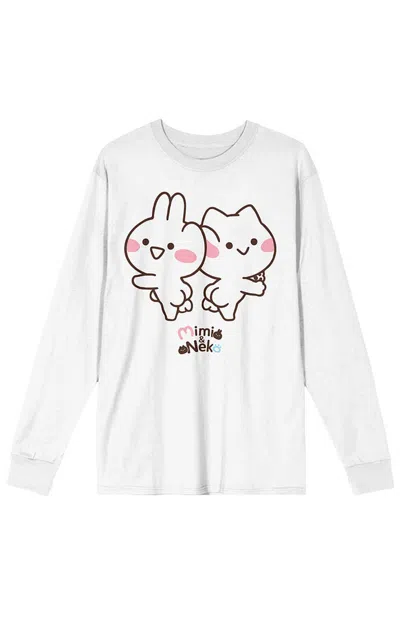 Pacsun Men's Mimi & Neko Rabbit White Long Sleeve T-shirt In Multi
