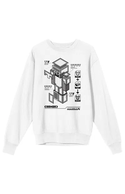 Pacsun Men's Minecraft Diamond Armor Crew Neck Sweatshirt In White