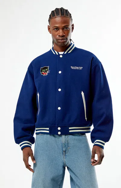 Pacsun Miss Varsity Jacket In Blue