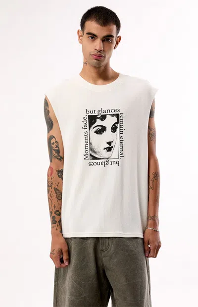 Pacsun Men's Moments Fade Waffle Knit Tank Top In White
