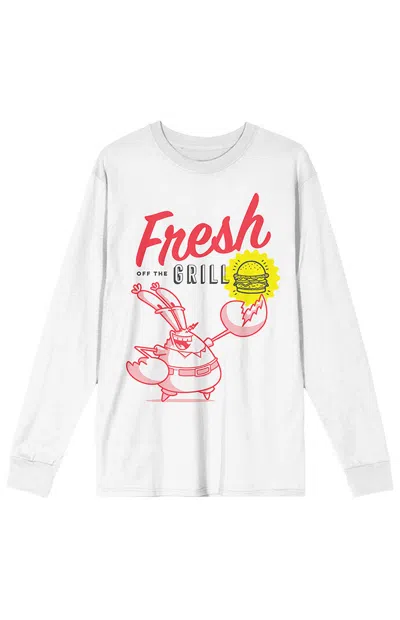 Pacsun Men's Mr. Krab & The Krabby Patty Long Sleeve T-shirt In White In Gray