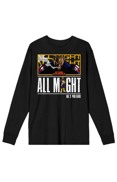 Pacsun Men's My Hero Academia All Might Panel Long Sleeve T-shirt In Black